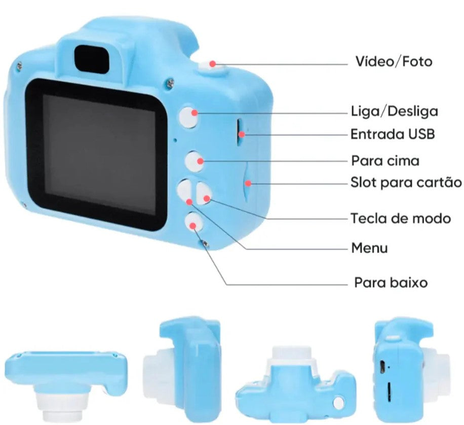 Mini Câmera Digital Infantil X2 - LANÇAMENTO